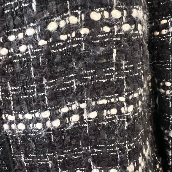 Carolina Herrera Collarlesss Metallic Check Tweed Crop Jacket - Picture 11 of 16